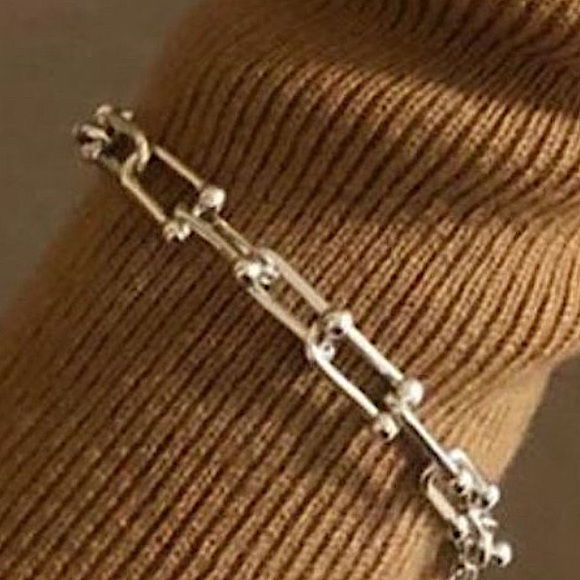 925 Sterling Silver Hardware Chain U Link Bracelet NWT $199 - Picture 2 of 6